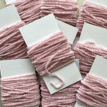 Pale Pink & White + Silver Chenille Sparkle Cording ~ 5 yards ~ Tiny 1/8" wide